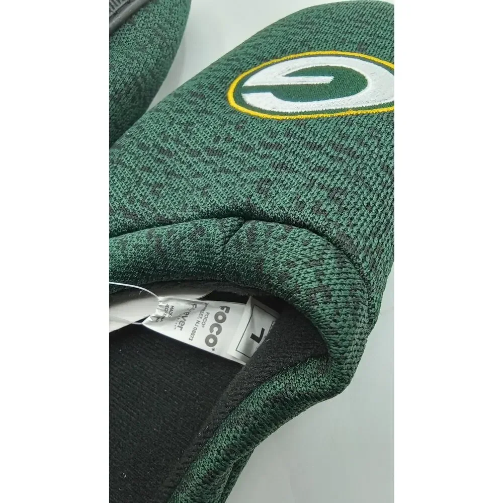 Green Bay Packers NFL Foco Poly Knit Cup Sole Men's Slippers Size L 11-12